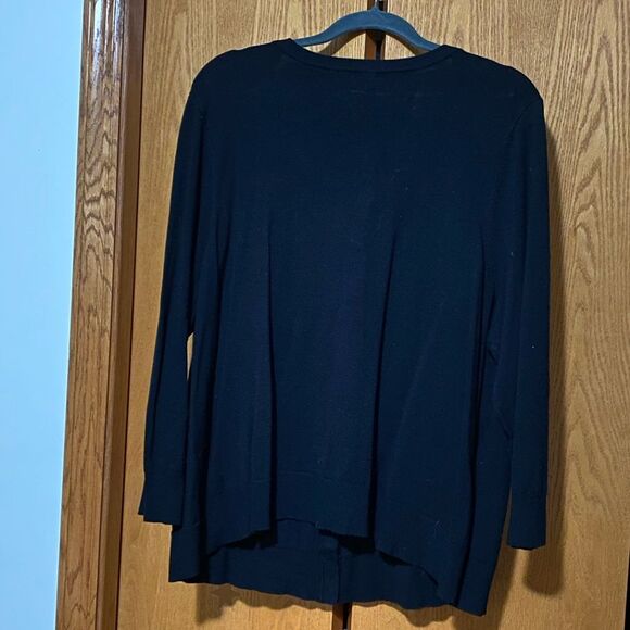 RYAN WYTHE BLACK CREW NECK  3/4 SLEEVE CARDIGAN SIZE 2X - Picture 3 of 4